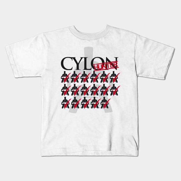 Cylon Hunter Kids T-Shirt by pitt